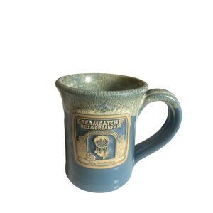 Dreamcatcher B&B Deneen Pottery Mug Blue & Beige  USA 14 Oz  Mug Taos New Mexico